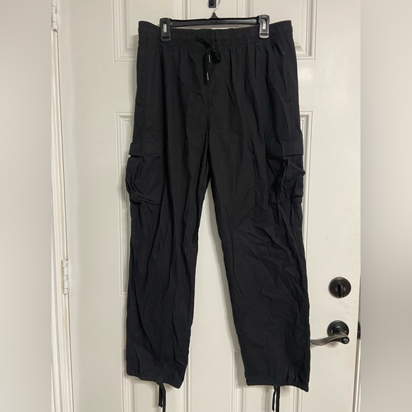 P4- MAISON ARTICLE Black RIPSTOP Cargo Pants - Picture 1 of 8